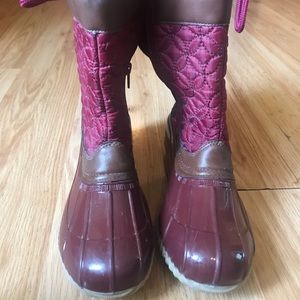 Burgundy Duck Boots